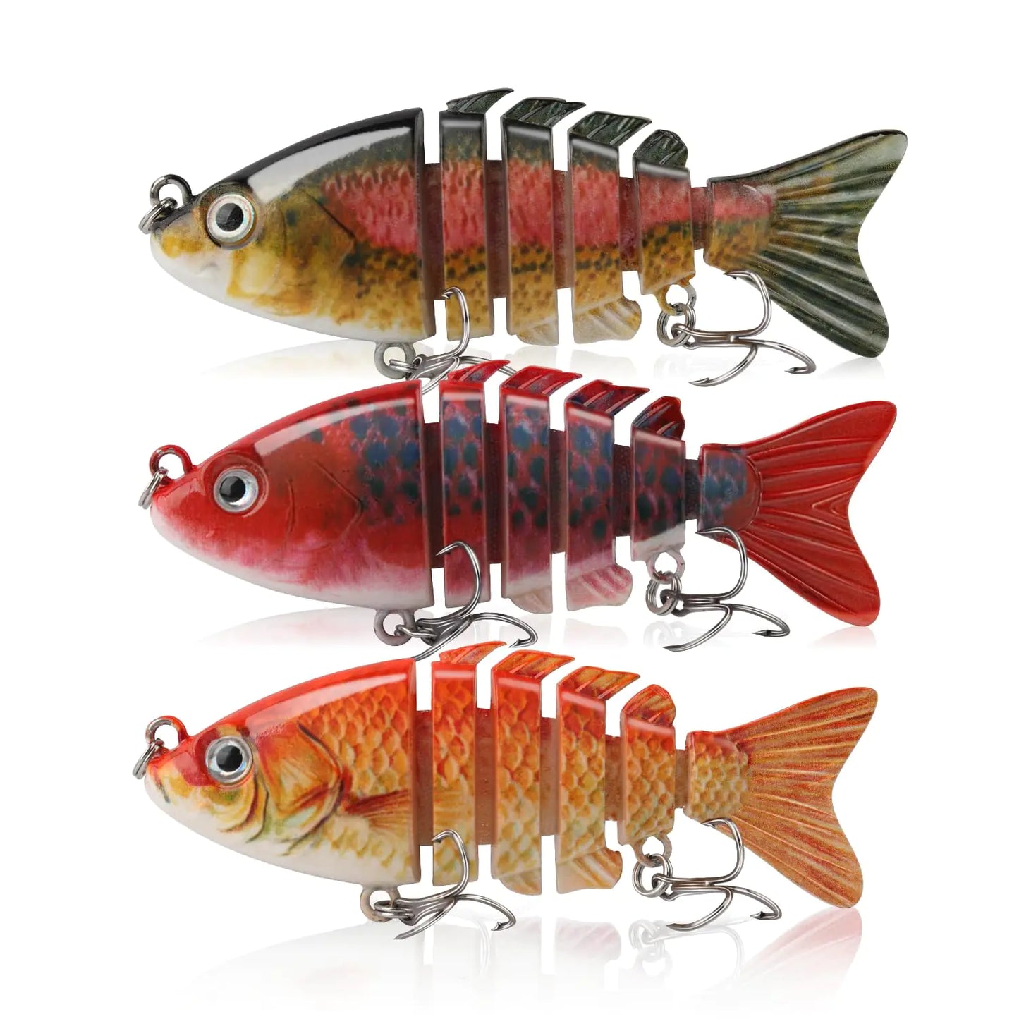 3 PCS Bass Fishing Kit Fishing Lure Kit Fishing Tackle Kit for Adults Fishing Tool Kit Soft Plastic Fish Bites Saltwater Bait with Multi Jointed Mens Fishing Lure Gear Set Gifts